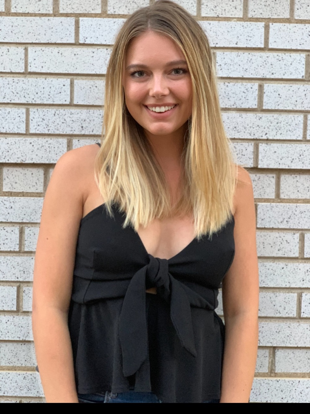 Black Tie-Front Going Out Top